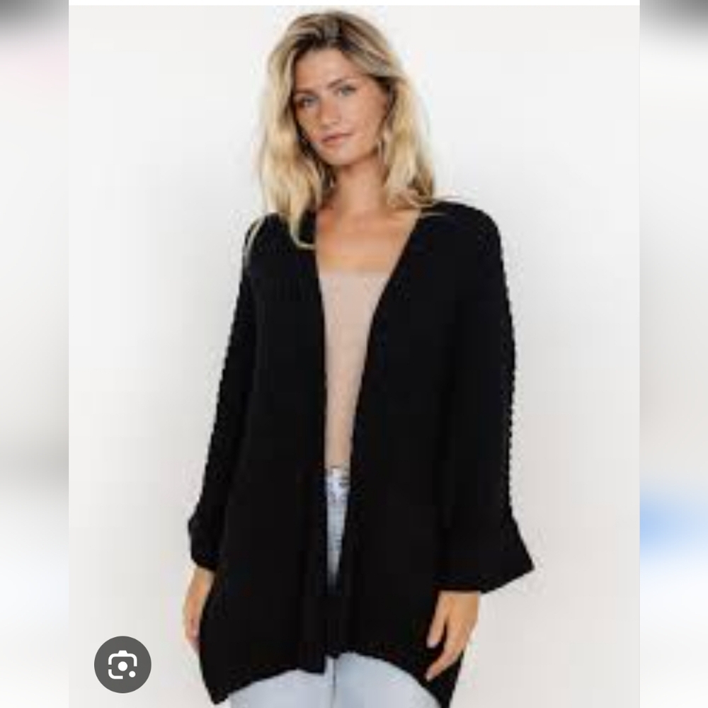New Baltic Born Black Open-Front‎ Oversize Cardigan.